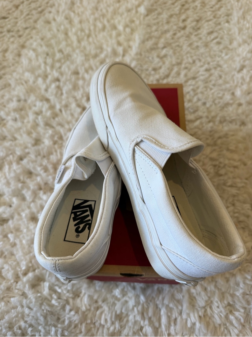 Vans Women's Slip-On Sneakers in White Canvas